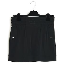 Gucci FR34 36 Schwarzer Seiden-Mini-Boxerrock US4 bis 6 Schwarz