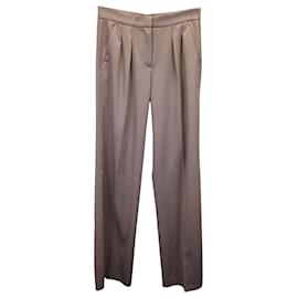 Max Mara-Pantaloni Max Mara con pinces in Lana Beige-Beige