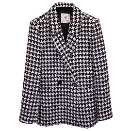 Anine Bing Hahnentritt-gefütterter Blazer aus mehrfarbigem Polyester Weiß