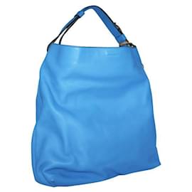 Autre Marque-bolsa de couro azul-Azul