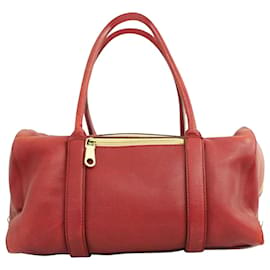 Autre Marque-Red Leather Madeleine Tote Bag-Red