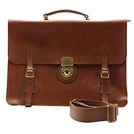 Autre Marque-Brown Vintage Leather Briefcase-Brown