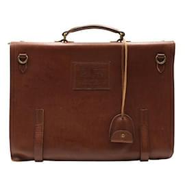 Autre Marque-Brown Vintage Leather Briefcase-Brown