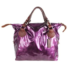 Autre Marque-Purple Patent Leather Handbag-Purple