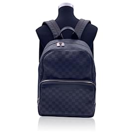 Louis Vuitton-Blue Astral Damier Infini Leather Campus Backpack Bag-Black