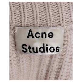 Acne-Acne Studios Pull en Maille en Laine Ecru-Blanc,Écru