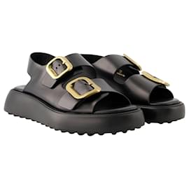 Tod's-Gomma Sandals - Tod's - Leather - Black-Black