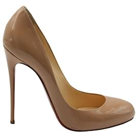 Christian Louboutin-Christian Louboutin Fifi Pumps aus beigem Lackleder-Braun,Fleisch