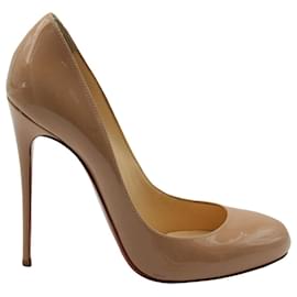 Christian Louboutin-Christian Louboutin Fifi pumps in beige patent leather-Brown,Flesh