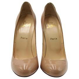Christian Louboutin-Christian Louboutin Fifi pumps in beige patent leather-Brown,Flesh