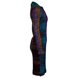 Missoni-Missoni Metallic Ribbed-Knit Dress in Multicolor Viscose-Other,Python print