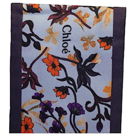 Chloé-Bufanda Chloe con estampado floral de seda azul claro-Otro
