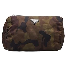 Prada-Prada Tessuto Camouflage Reversible Pouch Canvas Vanity Bag in Good condition-Other