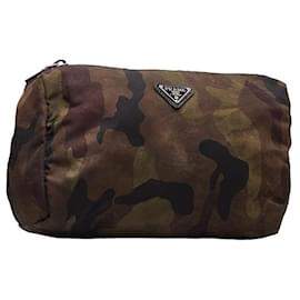 Prada-Prada Tessuto Camouflage Réversible Pouch Canvas Vanity Bag en bon état-Autre
