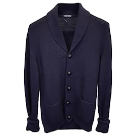 Tom Ford-Tom Ford Button-Front Cardigan in Navy Blue Wool-Blue,Navy blue