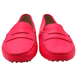 Tod's-Tod's Gommino Loafers in Pink Leather-Pink