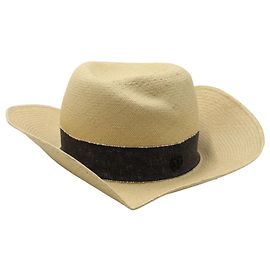 Maison Michel – Fedora-Hut aus beigem Stroh Braun Beige