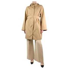 Autre Marque-Abrigo marrón con capucha y cinturón - talla UK 14-Castaño