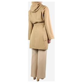 Autre Marque-Brown hooded belted coat - size UK 14-Brown