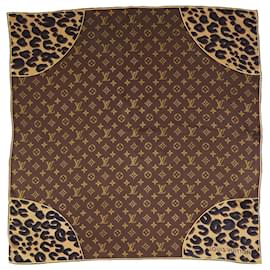 Louis Vuitton-Pañuelo de seda con monograma marrón-Castaño