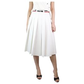 Miu Miu-Falda plisada blanca - talla L-Blanco