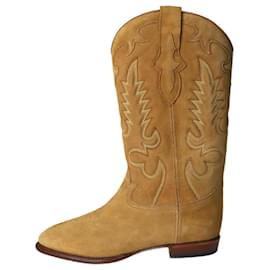 Autre Marque-Brown suede cowboy boots - size EU 38-Brown