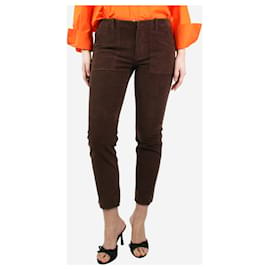 Nili Lotan-Pantalon slim en velours côtelé marron - taille UK 10-Marron