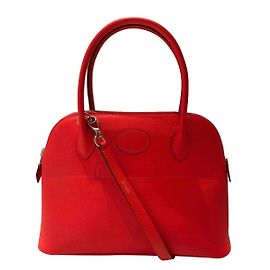 Bolsa de mão Hermès Bolide 27 em couro laranja Laranja