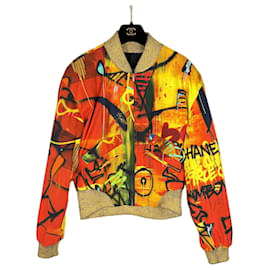 Chanel-EGYPT Collection CC Graffiti Bomber Jacket-Multiple colors