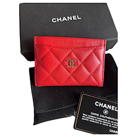 Chanel-Geldbörsen, Geldtaschen, Etuis-Rot
