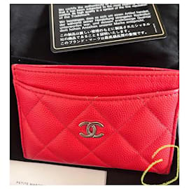 Chanel-Geldbörsen, Geldtaschen, Etuis-Rot