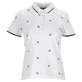 Tommy Hilfiger-Bedrucktes Poloshirt aus Baumwollpikee für Damen-Weiß