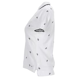 Tommy Hilfiger-Bedrucktes Poloshirt aus Baumwollpikee für Damen-Weiß