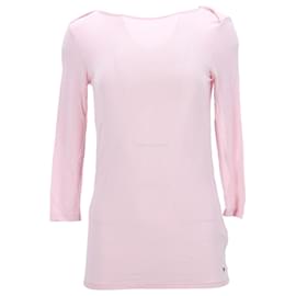 Tommy Hilfiger-Womens Heritage Boat Neck T Shirt-Pink