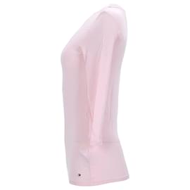 Tommy Hilfiger-Heritage T-Shirt mit U-Boot-Ausschnitt für Damen-Pink