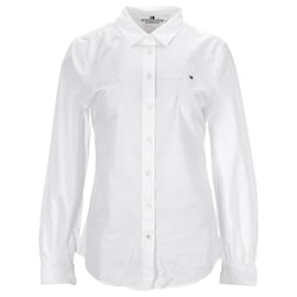 Tommy Hilfiger-Camicia aderente da donna in popeline di cotone-Bianco
