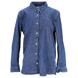 Tommy Hilfiger-Womens Relaxed Fit Denim Shirt-Blue