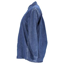 Tommy Hilfiger-Camisa jeans feminina com ajuste relaxado-Azul