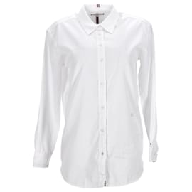 Tommy Hilfiger-Camisa feminina essencial para namorado-Branco