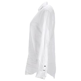 Tommy Hilfiger-Camisa ajustada de sarga de algodón para hombre-Blanco