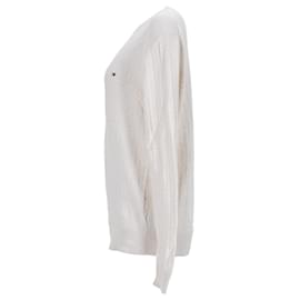 Tommy Hilfiger-Tommy Hilfiger Suéter masculino com gola redonda texturizada em algodão creme-Branco,Cru