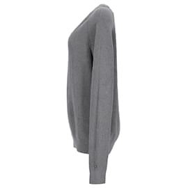 Tommy Hilfiger-Tommy Hilfiger Mens Organic Cotton Rib Knit Jumper in Grey Cotton-Grey