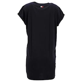 Tommy Hilfiger-Abito T-shirt color block da donna Tommy Hilfiger in cotone blu navy-Blu navy