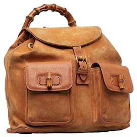 Gucci-Suede Bamboo Backpack  003.58.0016-Other