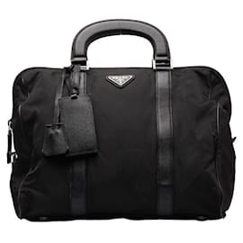 Prada-Prada Tessuto Leather Zip Handbag Canvas Handbag in Good condition-Other