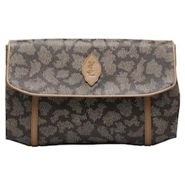 Yves Saint Laurent-Bolso clutch con estampado de jirafa de Yves Saint Laurent Bolso clutch de lona en buen estado-Otro