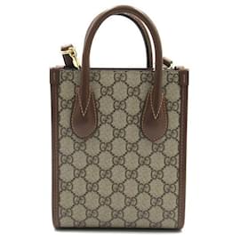 Gucci-Gucci GG Supreme Mini Tote Bag  Canvas Crossbody Bag 671623 in Good condition-Other