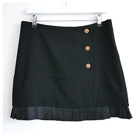 Versace Medusa Button Mini Skirt Black