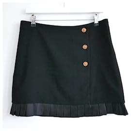 Versace-Versace Medusa Button Mini Skirt-Black