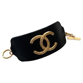 Chanel-Pulsera de cuero Chanel-Negro